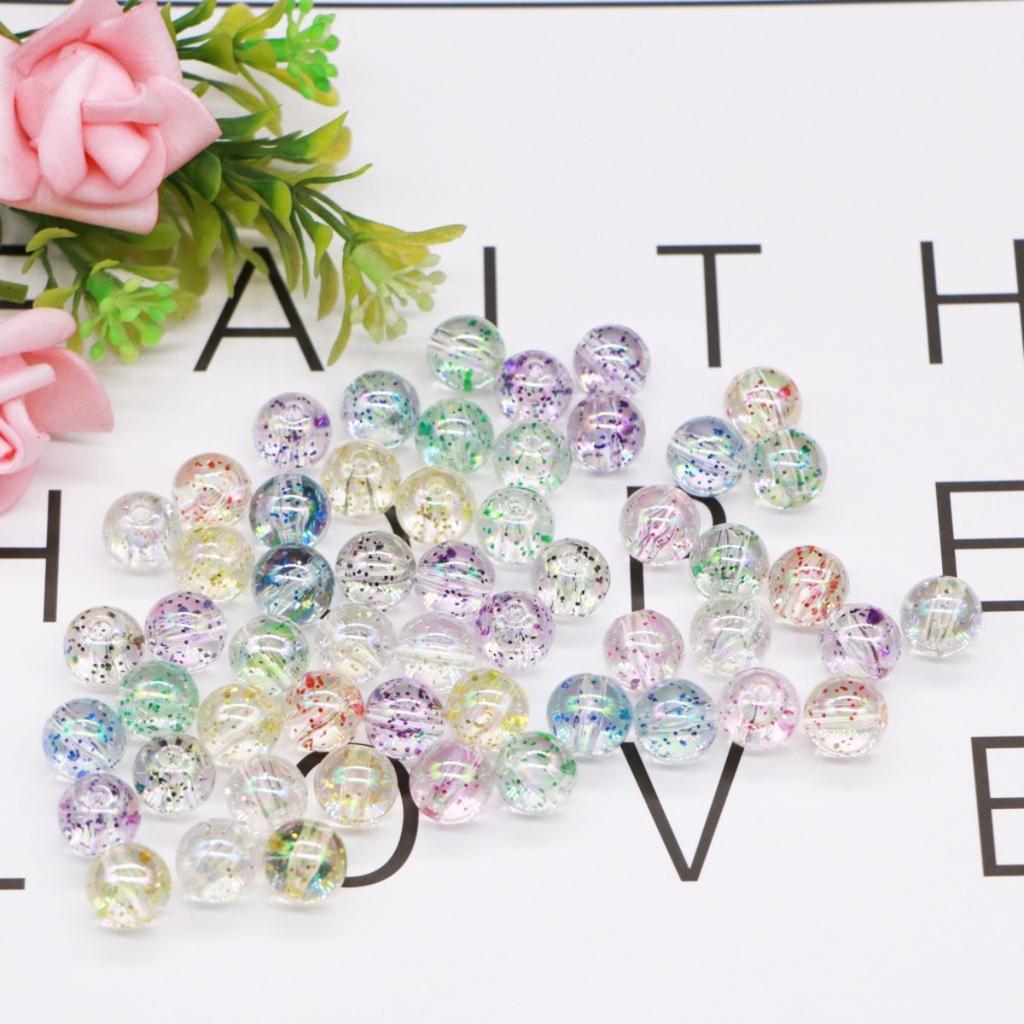 TX59 8 /10mm Acrylic Round Beads Transparent Straight Hole Spacer Beads Jewelry Making Diy Bracelet Necklace Handmade Material
