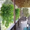 Nordic Style High Simulation Turtle Leaf & Bamboo Vine Hanging Basket for Indoor Ceiling Decor