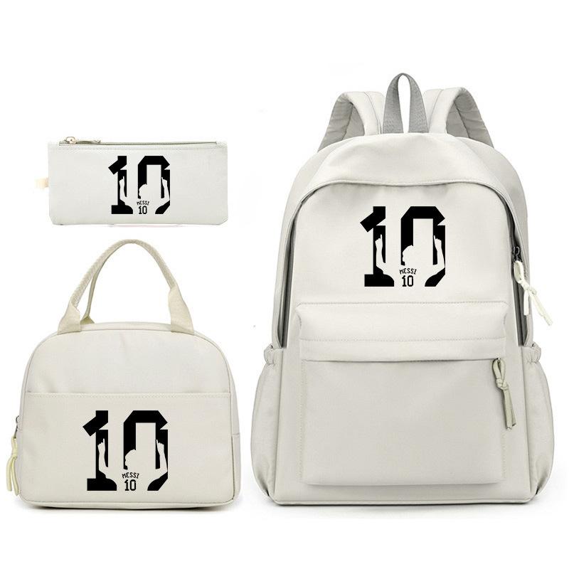 Football Star Peripheral Backpack Printing Three-Piece Set, Children'S School Bag, Primary School Student Backpack, Lunch Bag, Pencil Bag.