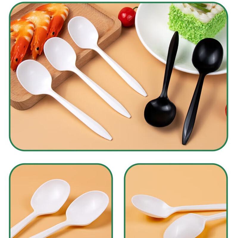 Zhishi Individually Wrapped White Plastic Spoons