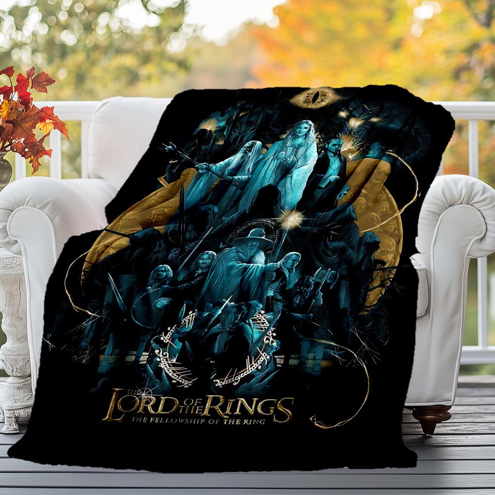 1pc Lord of the Rings Fellowship Ring - Throw Blanket, Soft, Flannel Blankets, Living Room, All Seasons Use-1021072
