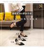 High Heels Women's Stiletto 2024 New Summer Black Professional One-word Buckle Sandals Women's Pointed Work Shoes