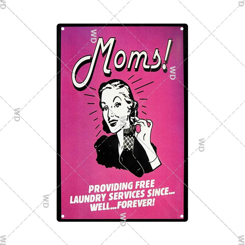 Laundry Vintage Tin Sign Funny Metal Plaque Pin Up Girl Retro Plate Wall Art Painting for Home Room Washroom Posters Decor