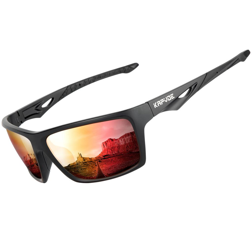 Lunettes de soleil polarisées Kapvoe Mode Sports d'extérieur Lunettes UV400 Lunettes de camping pêche Lunettes de randonnée course à pied pour hommes Cycl