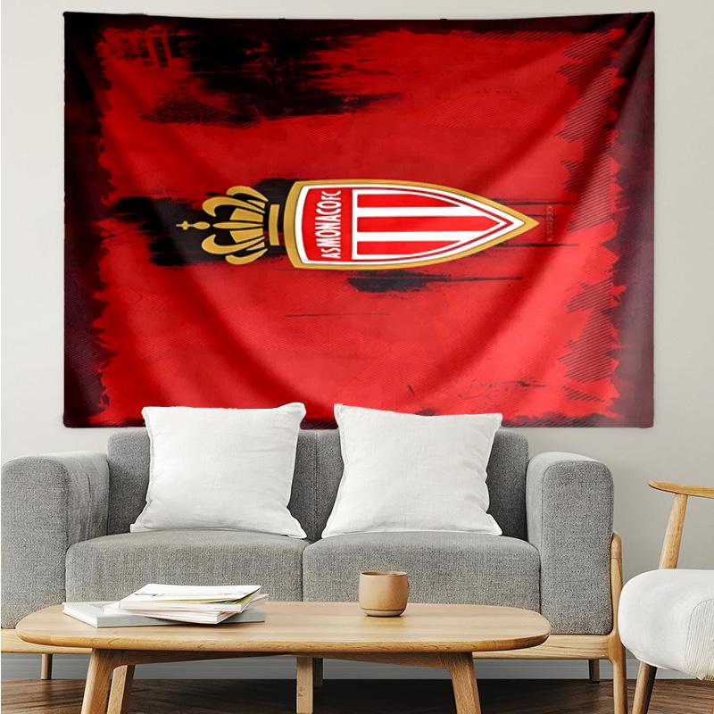 Monaco Football Club Printed Printed Tapestry, for Bedroom,Livingroom, Dormitory, Large Wall Decor, Fabric Decor Fan Birthday Gifts