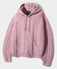 Dimiteulibeullaeg Heavyweight Cable Knit Hoodie_Dusty Pink