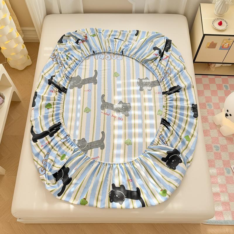1 Pc Cat Printed Bed Sheet for Double Bed Single/Queen/King Bed Cover for Kids Pure 100% Cotton Sabanas Cama Matrimonial Sheets