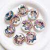 SW27 3Pcs Cute Colored Hand Painted Sweet Donut Meticulous Beads Exquisite Colorful Necklace Bracelet Diy Fashion Trend Beads