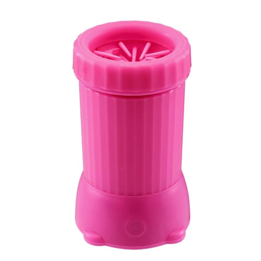 

Pet Paw Cleaner Cup Manual Dog Foot Washer Soft Silicone Bristles Portable Puppy Cat Paw Cleaning Tool розовый