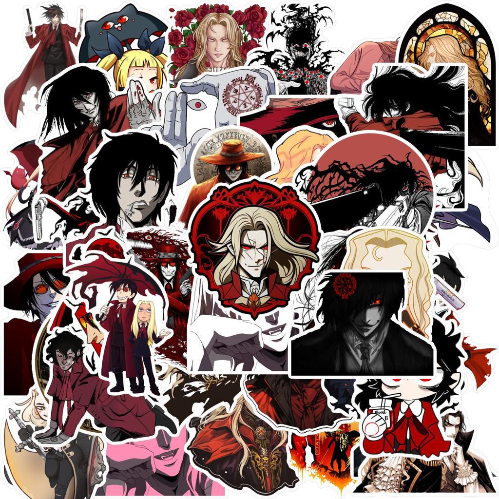 54-Piece Castlevania Alucard Anime Sticker Set for Cars, Scooters, Fridges, Stationery, Guitars & DIY Decor