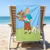 Asciugamano da spiaggia proof con un motivo de Le Avventure di Tintin2 - morbido, assorbente, ad asciugatura rapida, lavabile in lavatrice - perfetto per nuotare, campeggio, balneazione