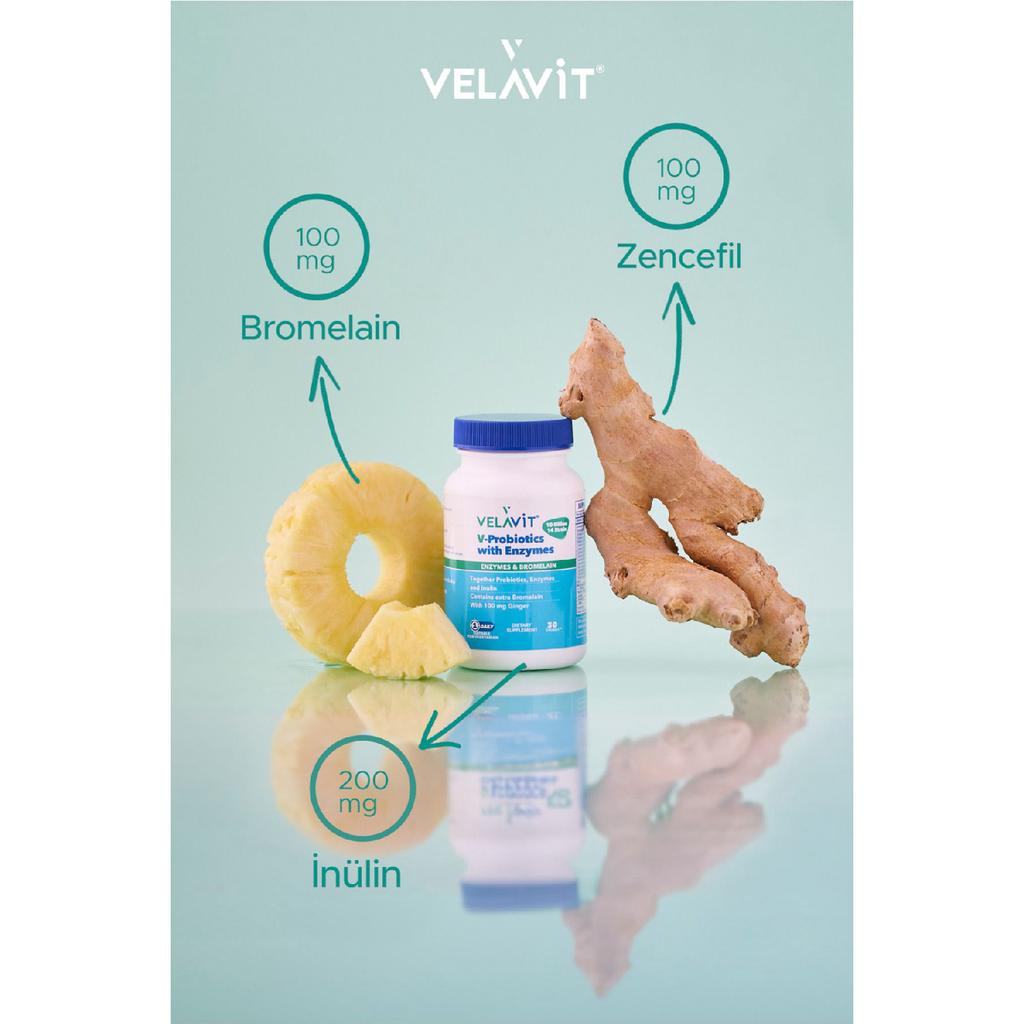 V-probiotics With Enzymes Reinforcing Food 30 Capsules