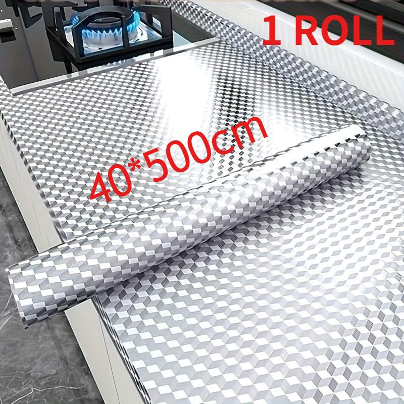 1 Rolle Hochtemperaturbeständige Aluminium-Küchenaufkleber Schubladeneinlagen Küchendekor Küche Wasserdicht, Feuchtigkeitsbeständig, Ölbeständig Aufkleber
