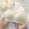 Women's Solid Color Seamless Bra Push-Up Outer Expansion Type Anti-Drooping Side Boob Control Wire-Free Underwear