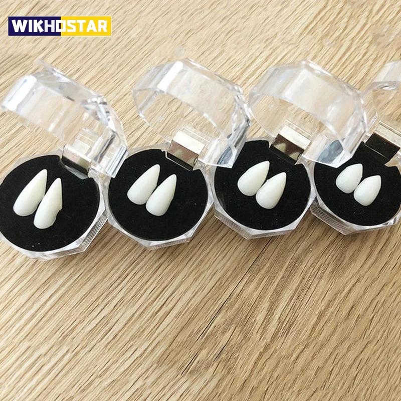 Vampire Teeth Fangs Dentures Props Halloween Costume Props False Teeth Solid Glue Denture Adhesive Halloween Party Decor