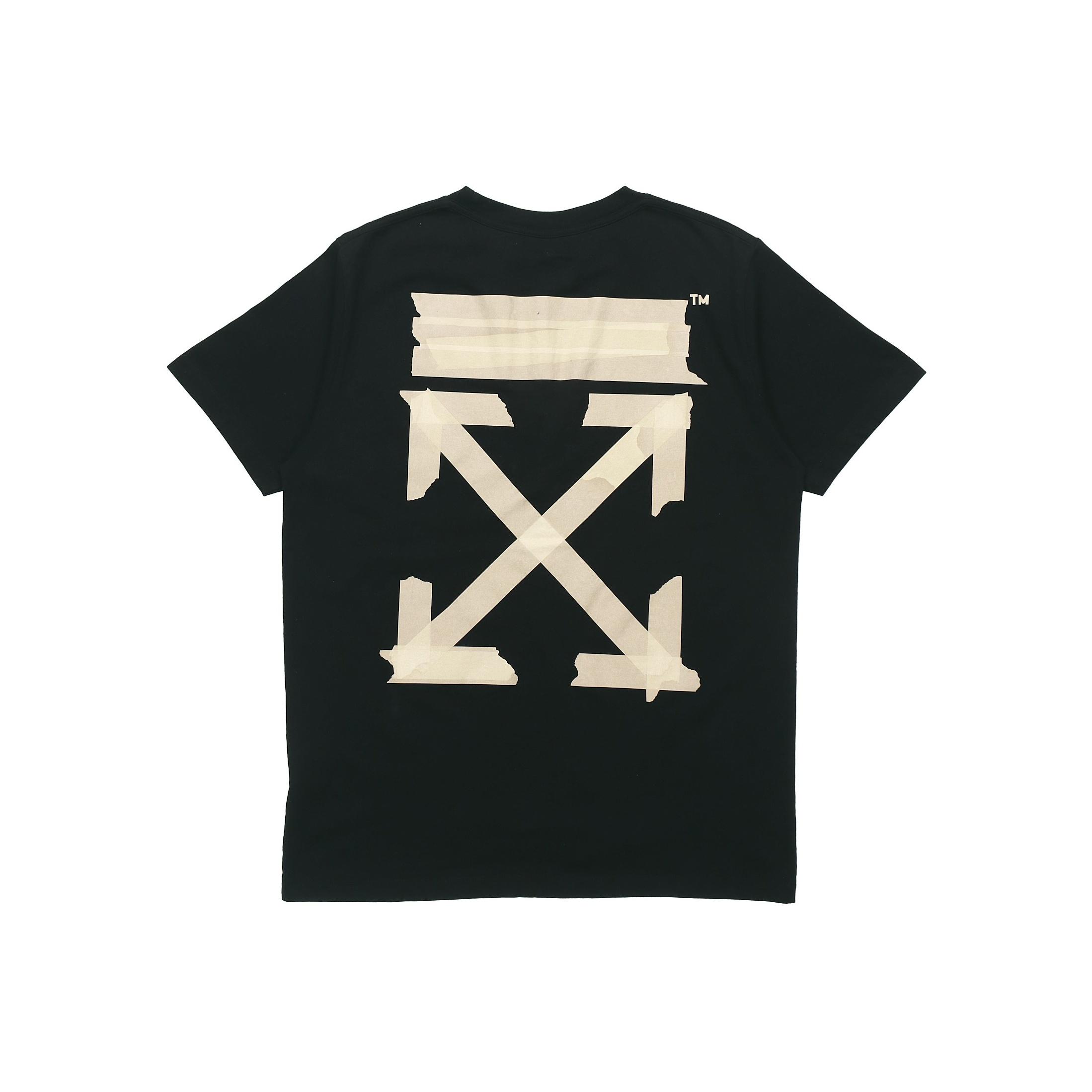 Off-White Tape Arrows Print T-shirt SS20 Collectie Heren Tops Zwart OMAA027R201850021048 XXL