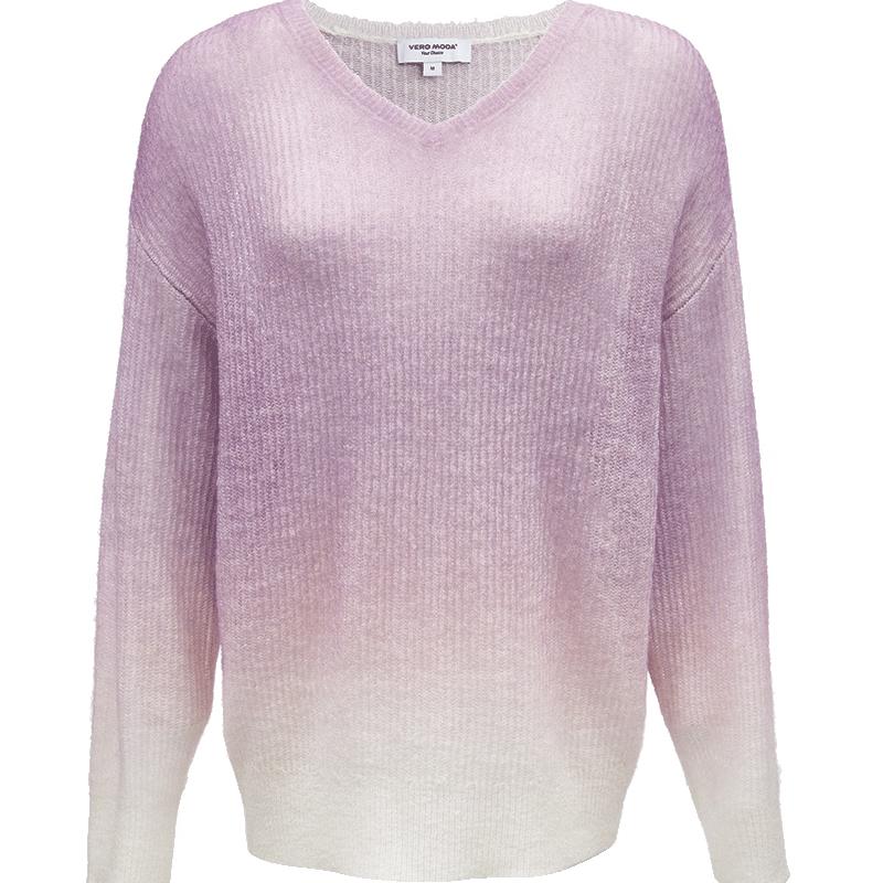 Veromoda Women's V-Neck Gradient Knit Sweater