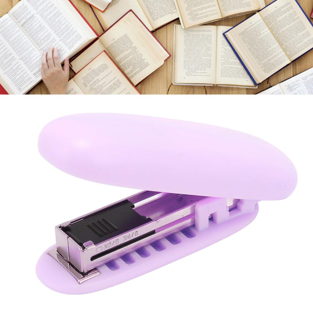 4Pcs Portable Stapler Foldable Storage Effort Saving Lever Structure Compact Rounded Shape Stapler for School