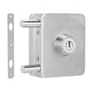 Square Single Glass Door Lock Latch Stainless Iron Office Security Lock No Drilling