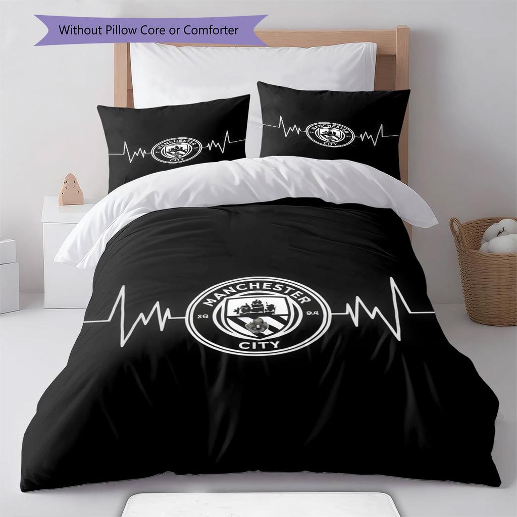 Wild MCFC Victory Bedding Quilt Set Quilt Cover Pillowcase Home Decoration Birthday Gift (1 * Duvet Cover + 2 * Pillowcase, Without Core)