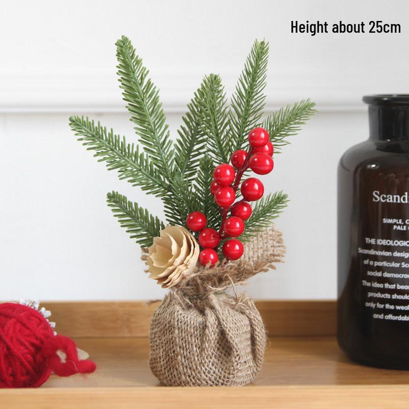 25CM Cross-Border Christmas Mini Tree Ornaments for Windows & Tables