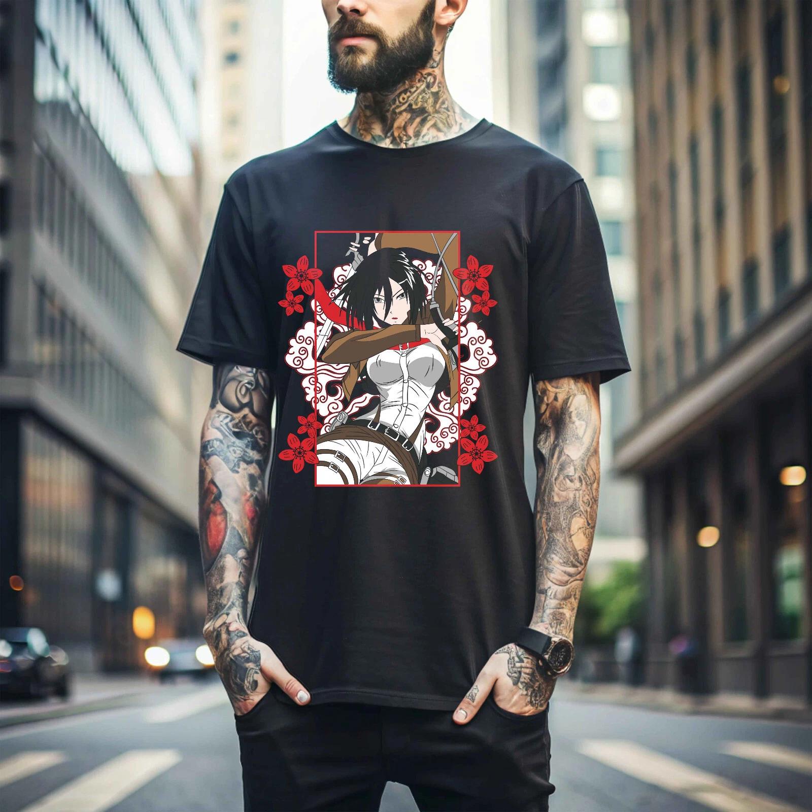 MENS WOMENS Mikasa T-shirt Attack on Titan Shirt Shingeki No Kyojin Anime AOT shirt Gift 168 2XL