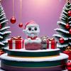 Christmas Gnome Garden Decoration Set with Skeleton and Snowman - Holiday Scene Figure