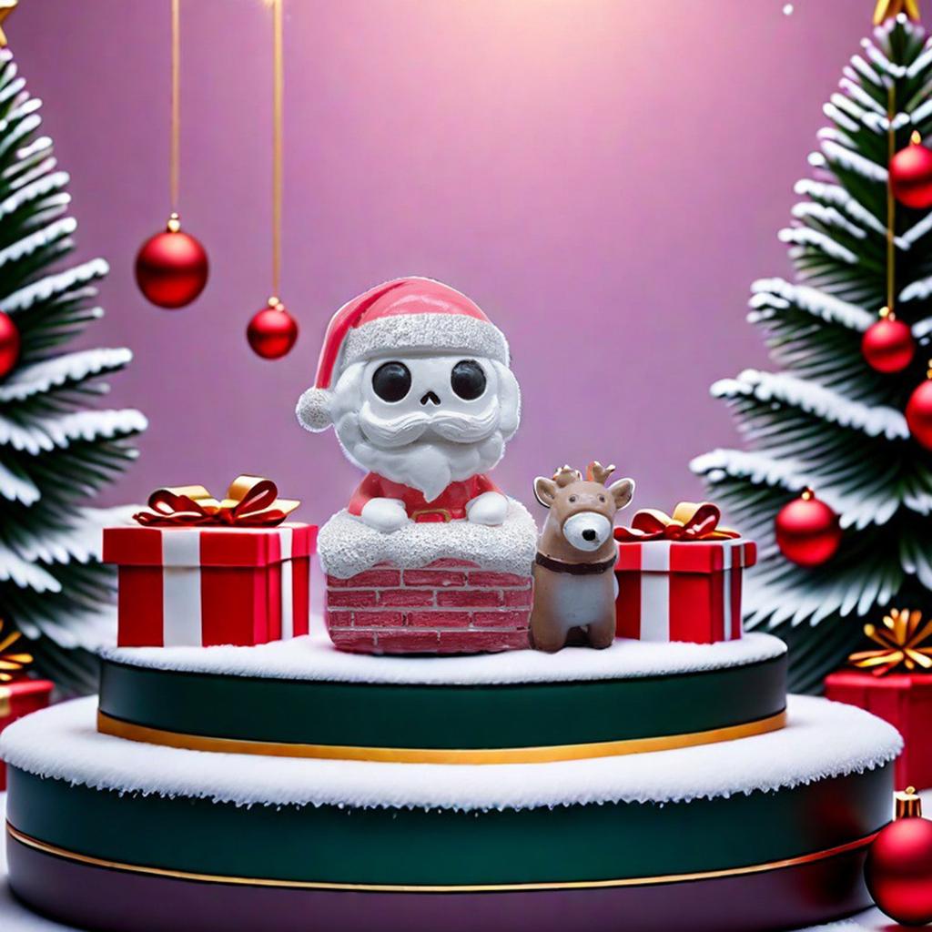 Christmas Gnome Garden Decoration Set with Skeleton and Snowman - Holiday Scene Figure