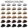 6-48pcs Fedora Hats for Wedding Linen Trilby Hat Bulk Short Brim Sun Hats Favor Party Hats for Adult 20s Costume Gangster M 58cm