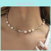 Modernt Färggrant Pärlhalsband Med Imitationspärla Elegant Geometriskt Mönster För Kvinnor