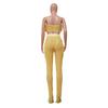 K10179 Women's Summer Sexy Nightclub Feather Camisole and Pants Two-Piece Set