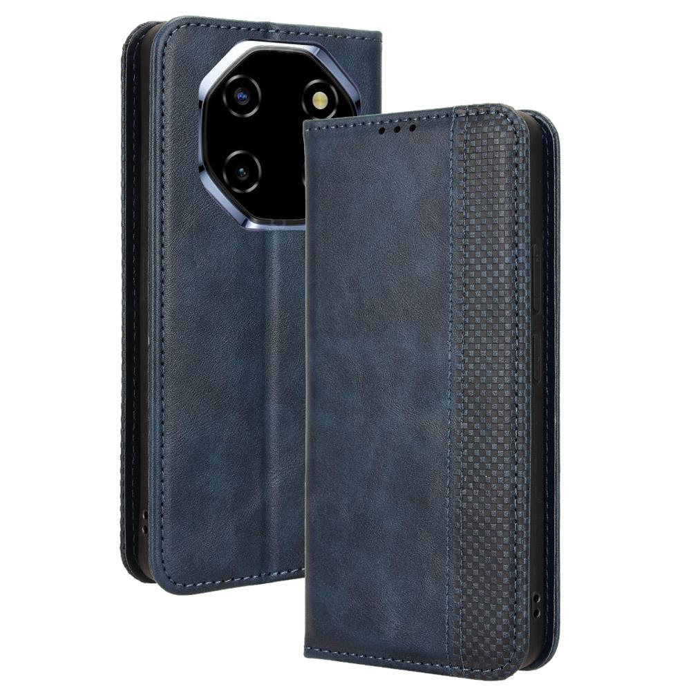 For Blackview Shark 6/Oscal Tiger 8 Leather Case Wallet Stand Retro Texture Phone Cover