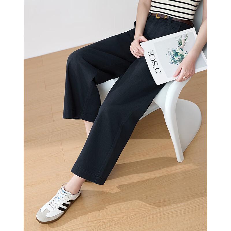 Betu Women's High-Waist Cropped Wide-Leg Casual Pants