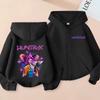 Peripheral print fashion boys and girls zip hoodie casual sweater