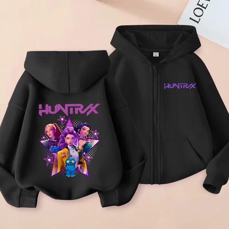 

K-Pop Мисливці на демонів Толстовки Huntrix Дівчинка Хлопчик Повсякденні Пуловери Топи Zoey Rumi Mira Світшот KPop Мисливці на демонів Дитячий одяг 160 сірий