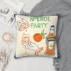 AAperol SSpritz Pillow Case Square DoubleSided Printing Sofa Cushion Cover Pillowcase Bedroom Bedside