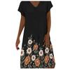Loose Fit Mid-Length Dress with Off Shoulder Design and Printed Pattern Casual Summer Beachwear for Women