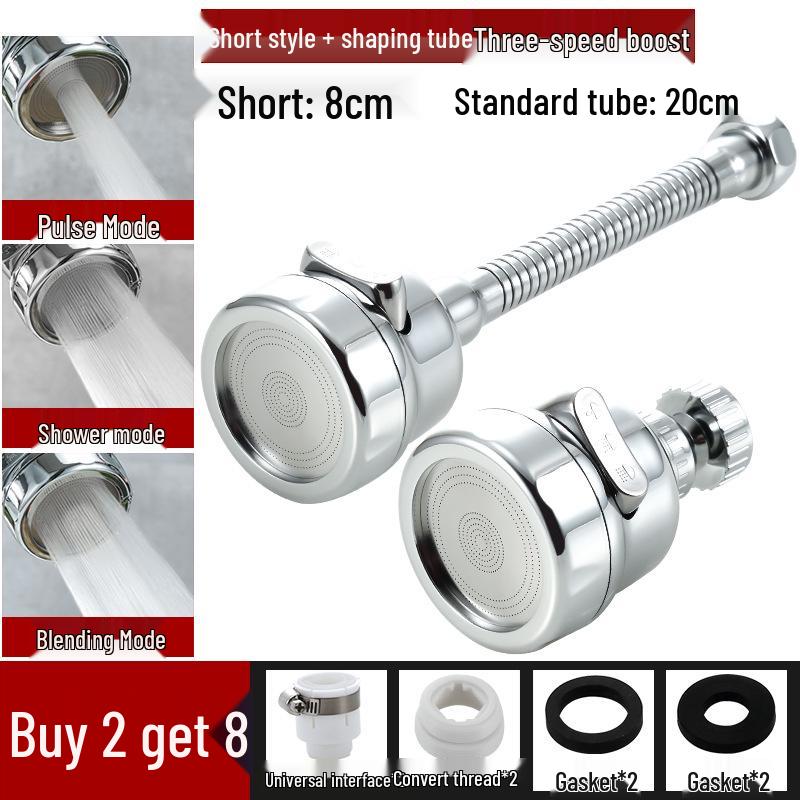 Universal Rotating Kitchen Faucet Aerator: Anti-Splash, Water-Saving, Sprayer Extender