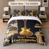 Custom Bedding Set Led Zeppelin Pattern, Print Name Text 1 Duvet Cover plus 2 Pillowcases Home Textile