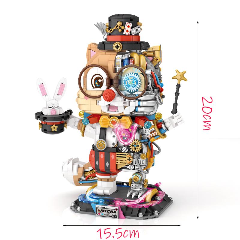 LOZ-1956 Luminous Mechanical Squirrel Sorcerer Puzzle Model Assembled Children's Adult Building Blocks Toy Holiday Gift