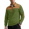 Fashionable Men's Sweater Lapel Patchwork Embroidery Casual Commuting Sports Zipper Sweatshirt