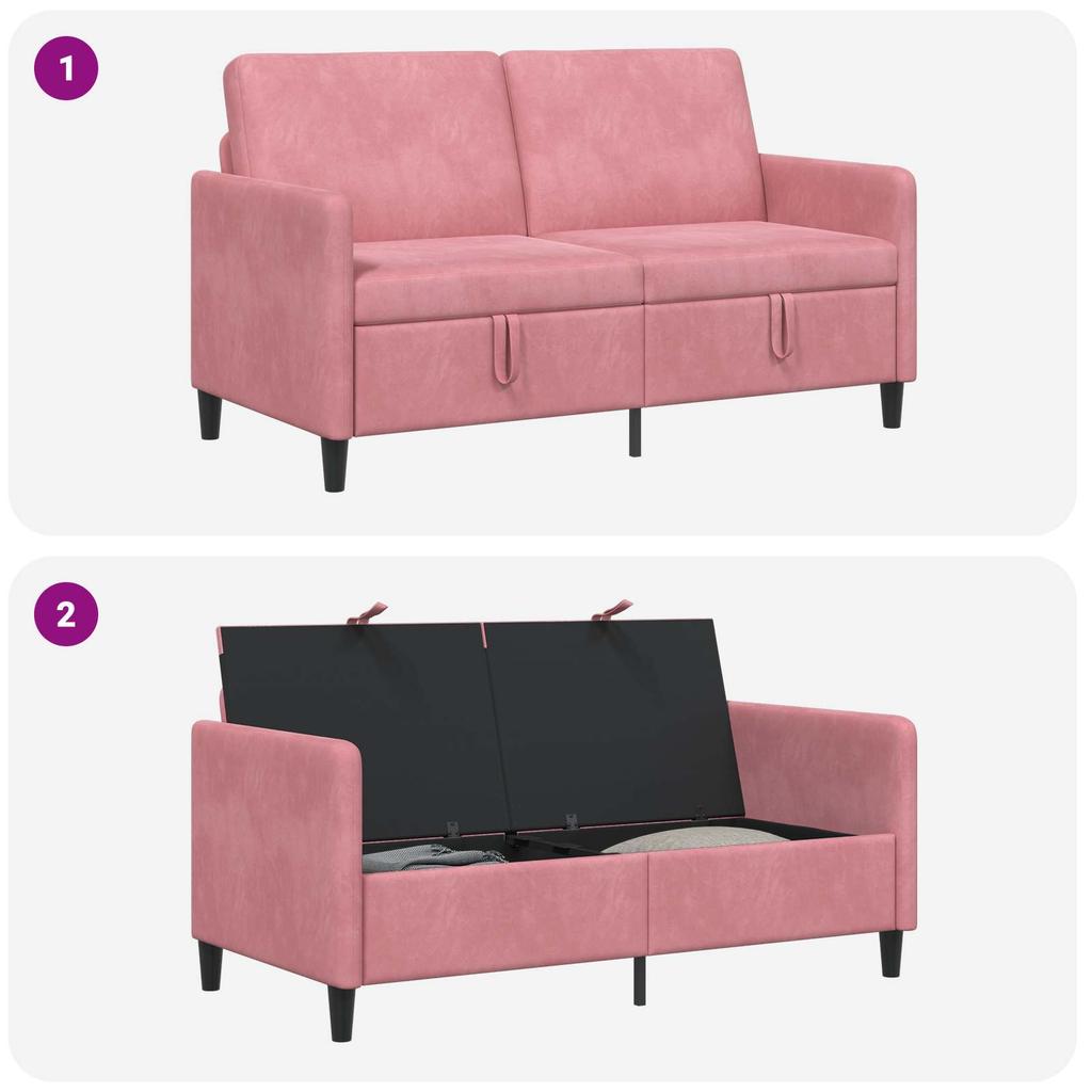 Storage Sofa In Pink 152 X 78 X 87 Cm Polyester
