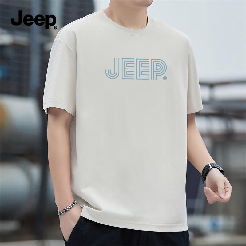JEEP Men's Pure Cotton Casual Short-Sleeve T-Shirt