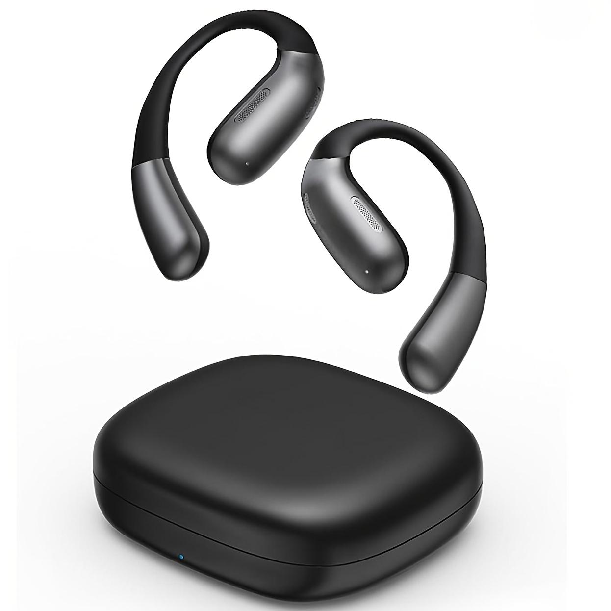 

Беспроводная Bluetooth-гарнитура Ksluxirt с креплением на ухе, высококачественный звук, 56 часов воспроизведения, водонепроницаемость IPX4, безопасная посадка, комфорт в течение всего дня чёрный