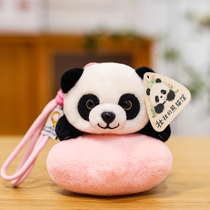 Plush Panda Doll Backpack Charm Keychain Pendant