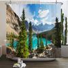 Natuur Bos Douchegordijn Waterdicht Badkamer Scherm Bomen Landschap Gordijnen Polyester Stof Huisdecoratie Badkamer Gordijnen