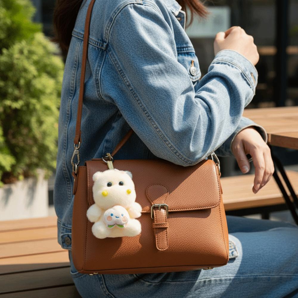 Stuffed Animal Hippos Plush Keychain PP Cotton Purple Hippos Plush Toy Backpack Decoration