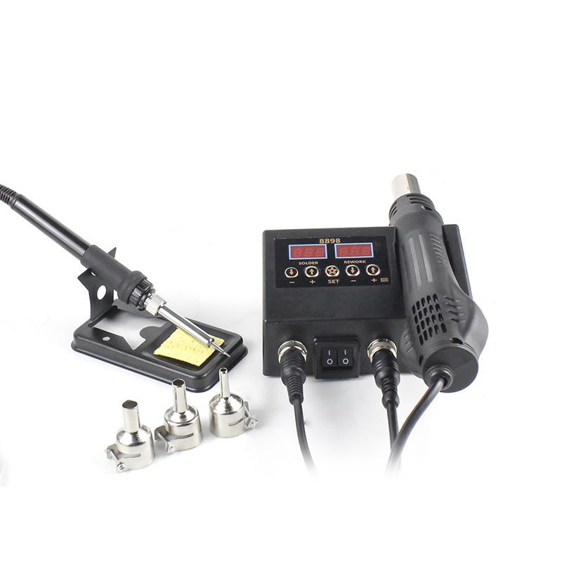 "8898 Dual-Display Hot Air Gun & Electric Soldering Station, 110V/220V"