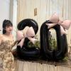 2pcs 40inch Black Bowknot Number Foil Balloons Photo Props Wedding Birthday Party Decorations Anniversary Decoration Number 0123