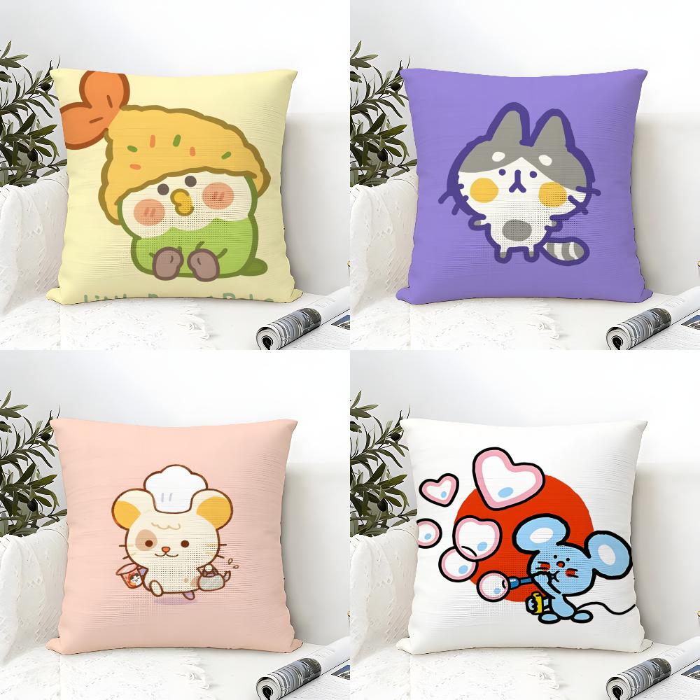 fashing Cartoon Colorful Animal Patterns Pillow Case Natural Linen Double-Sided Printing Sofa Home Decor Cushion Cover